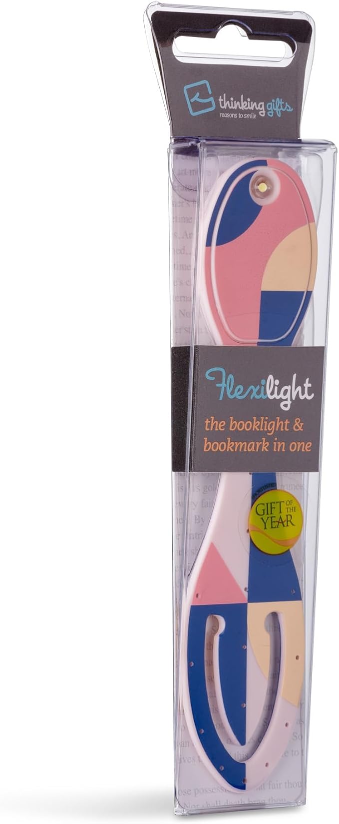 Gifts for Readers & Writers Bookmark Reading Light Peachy Blocks -2in1 Clip On Bookmark Mini Book Light for Reading in Bed, Battery Operated Travel LED Book Lights, Flexible 8 Lumen Lights for Books