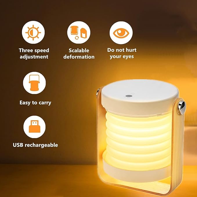 Versatile Night Light & Nursery Lamp | Creative LED Desk Light with 3-Level Dimming | USB Rechargeable, 1500mAh Battery for up to 18 Hours Runtime | Multiple Uses, 4 Colors Available (Warm Yellow)