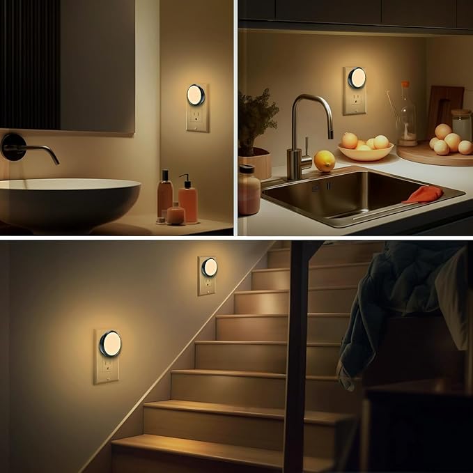 Night Light, Night Lights Plug into Wall, 2-Pack, LED Nightlight with Dusk to Dawn Sensor, Soft White 3000K, Bright Nightlights Plug in for Kids Room, Bathroom, Hallway, Bedroom, Non-Dimmable