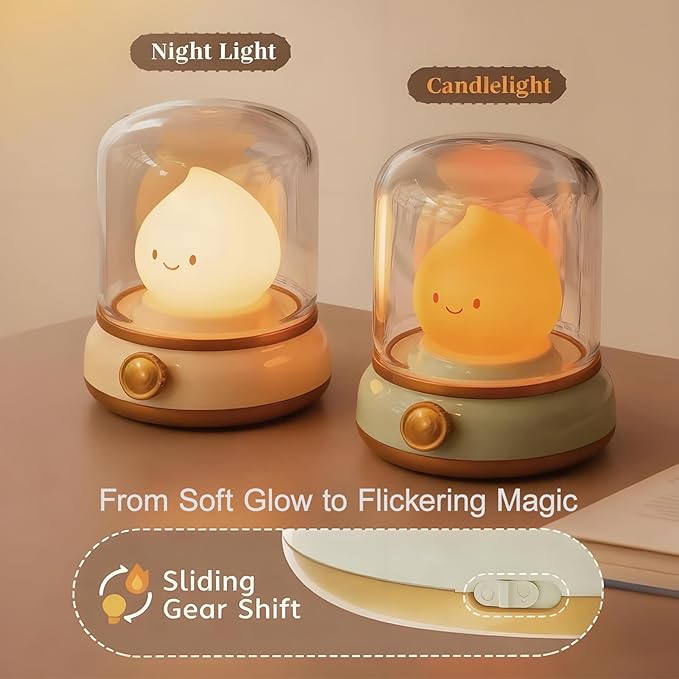 Cute Kids Night Light for Nursery - Retro Rechargeable Light with Timer, Cozy Desk Lamp Gift for Kids, Toddler & Mom | Desk Accessories (Green)