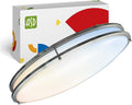 ASD LED 32" Oval Flush Mount Lighting, Close to Ceiling Light Fixture | 5CCT, Dimmable, ETL Listed | 50W 3960LM 2700-5000K 120V | Low Profile Double Ring Lamp | Nickel