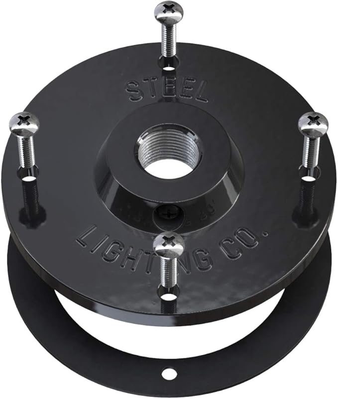 Steel Lighting Co. Topanga Barn Light | Outdoor Wall Mounted | Farmhouse Garage Light Made in America | 14 inch Dome | 11 inch Straight Arm | Black Exterior/White Interior