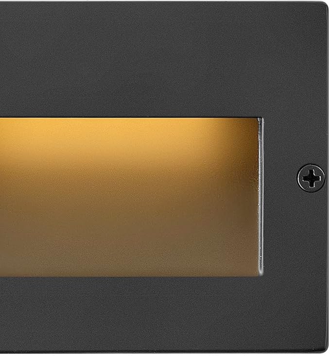 Hinkley Landscape Lighting Taper 1563SB Horizontal 12v Step Light - Low-Voltage, Recessed Mount, Integrated LED - Satin Black