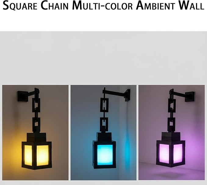 Timer-Enabled Pixelated Lantern Night Light, 16-Color RGB LED Mood Lamp, Remote/Touch Control, USB Cycle Charging, Wall/Table Mount, Bedroom/Game Room Decor, Gamer/Kid Gift