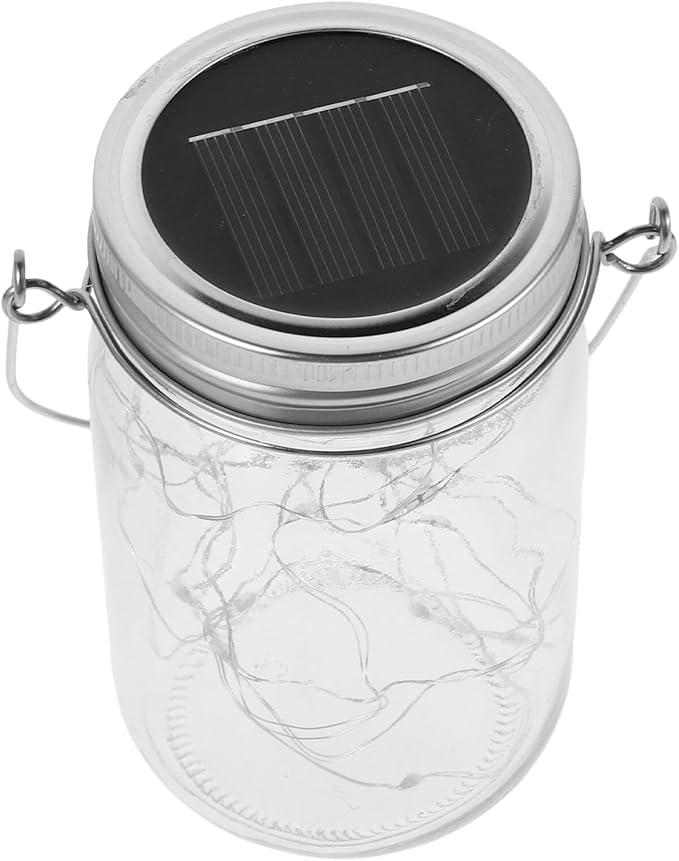 Solar Jar Bottle String Lights Outdoor Decorative Solar Can Lights for Patio Garden Party Lighting, Romantic Waterproof LED String Lamp for Backyard and Events