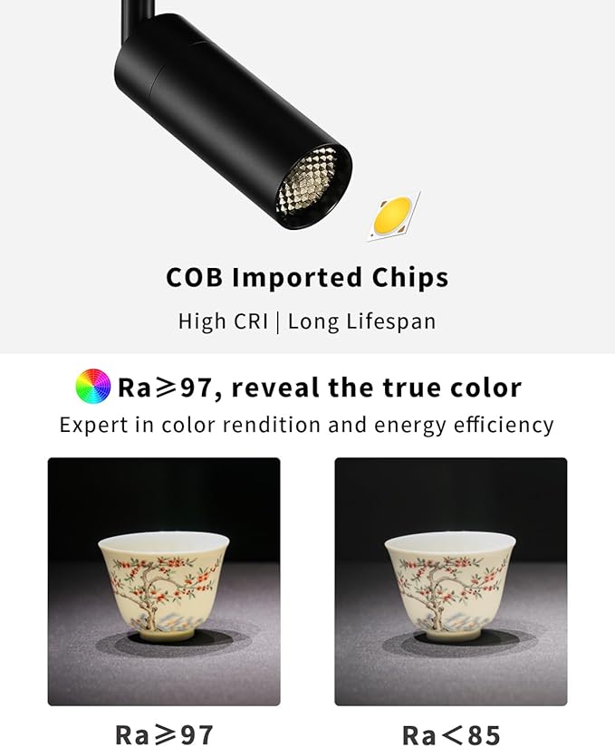 Light Fixtures, Modern LED Ceiling Spotlight, 10W Zoom Track Spotlight, Adjustable Angle for Versatile Indoor Accent Lighting in Restaurant, Cafeterias, Corridors...