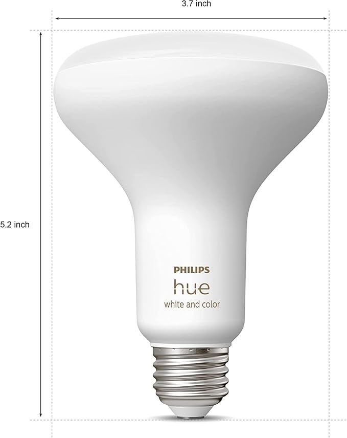 Philips Hue Smart 85W BR30 LED Bulb - White and Color Ambiance Color-Changing Light - 4 Pack - 1200LM - E26 - Indoor - Control with Hue App - Works with Alexa, Google Assistant and Apple Homekit.