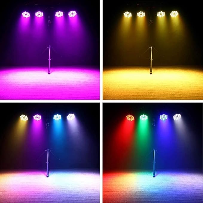 Par Lights LED Stage Lights, U`King 18x12W RGBW 4-in-1 Uplights Stage Lighting Effect by DMX and Sound Activated Control Wash Light for Wedding Parties Church Club DJ Live Show (8 Packs)