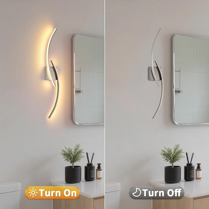 Battery Operated Wall Sconce Set of 2, 3000K-6000K LED Dimmable Battery Wall Sconces with Remote Control, USB Rechargeable 31.4" Brushed Nickel Wireless Wall Lights for Living Room, Bedroom