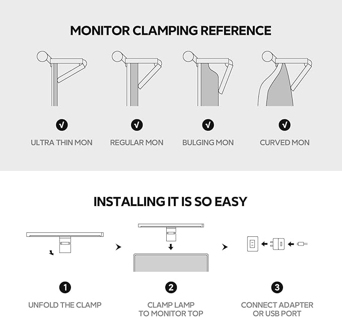 LYMAX Monitor Light Bar with RGB Backlight, Computer Light Bar for Eye Caring and USB Powered LED Desk Lamp 17.7 inch with Dimming Memory for Desktop, Space Saving for Gaming Home & Office