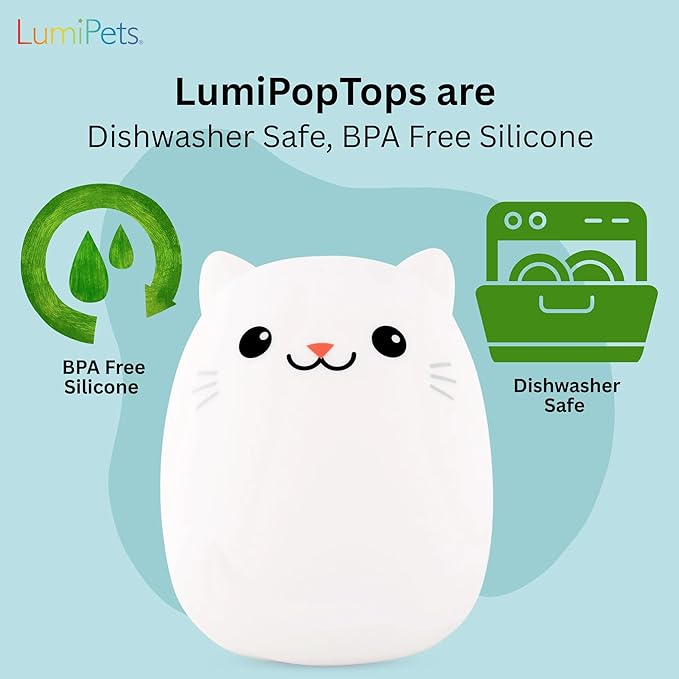 Lumipets Puppy & Cat Silicone Night Light Bundle | Cute Squishy Animal Night Lights for Kids | Silicone Nursery Lamp with Tap & Remote Control | Color Changing Portable Nightlights for Boys & Girls