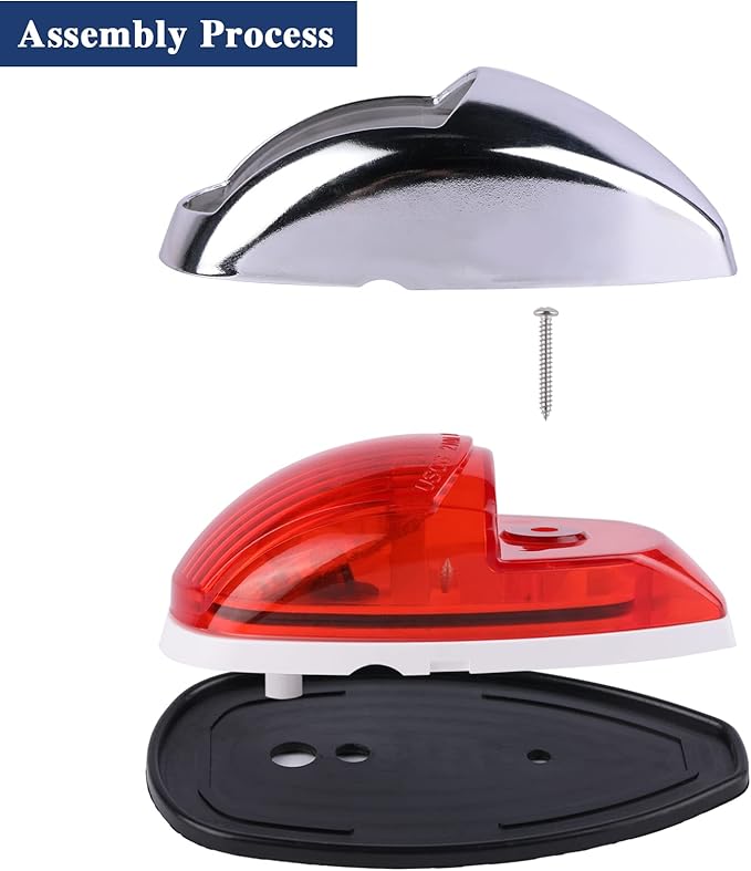 Boat Navigation Lights Red and Green Bow Light LED Marine USCG 2 NM Vertical Mount 10-30 Volt 1 Pair (Vacuum Electroplate Silver)