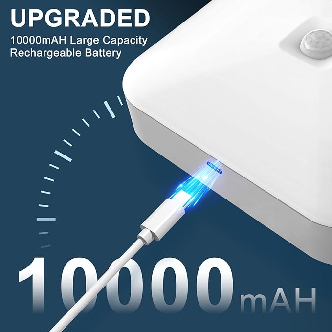 Rechargeable Motion Sensor Closet Light, Rechargeable Battery Operated Ceiling Light Wireless, 500LM Wireless Motion Activated Light for Shower Stairs Hallway Pantry Porch Garage, 5000K 2 Pack