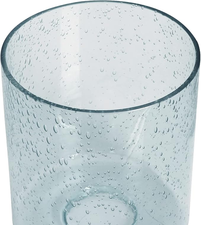 2 Pack Blue Seeded Glass Lamp Shades, Cylinder Light Fixture Replacement Globe or Cover with 1-5/8-Inch Fitter for Chandelier Wall Sconce Pendant Light G0129-Cylinder Bubble 2 Glass Blue