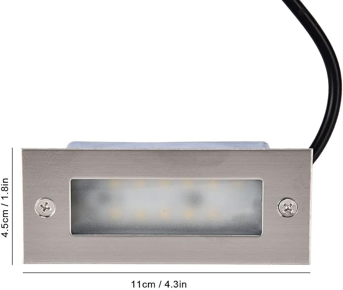 Step Lights,3W Landscape Stair Lights Waterproof Stainless Steel Rectangle Landscape Staircase Lights for Indoor Outdoor 110‑220V for Stairs,Pathway,Walkway