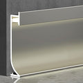 LED Aluminium Metal Baseboard Trim, Matte Champagne 32Pcs 40mm x 2500mm 1.57" x 8.2' Total 262.5 ft LED Light Aluminum Wall Base Board Cover Molding Skirting Trim, Embedded Installation Downlight