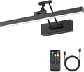 Rechargeable Lights for Pictures on Wall Battery Operated Black 15.7 Inch Wall Lights with Swing Arm and Timer Function Cordless Art Light with Remote Timer for Paintings,Gallery