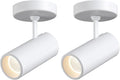 12W LED Dimmable Ceiling Spotlight Indoor - Adjustable Surface Accent Lamp for Corridor, Living Room, Warm White 3000K, CRI 97 Anti-Glare Picture Artwork Spot Light, White Finish, 2 Packs
