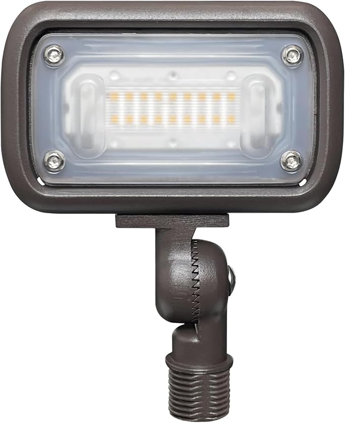 GKOLED 7W Outdoor LED Low Voltage Landscape Lighting Flood Light, 2700K, 550Lumen, 9-15V AC/DC, 1/2" Adjustable Knuckle Mount