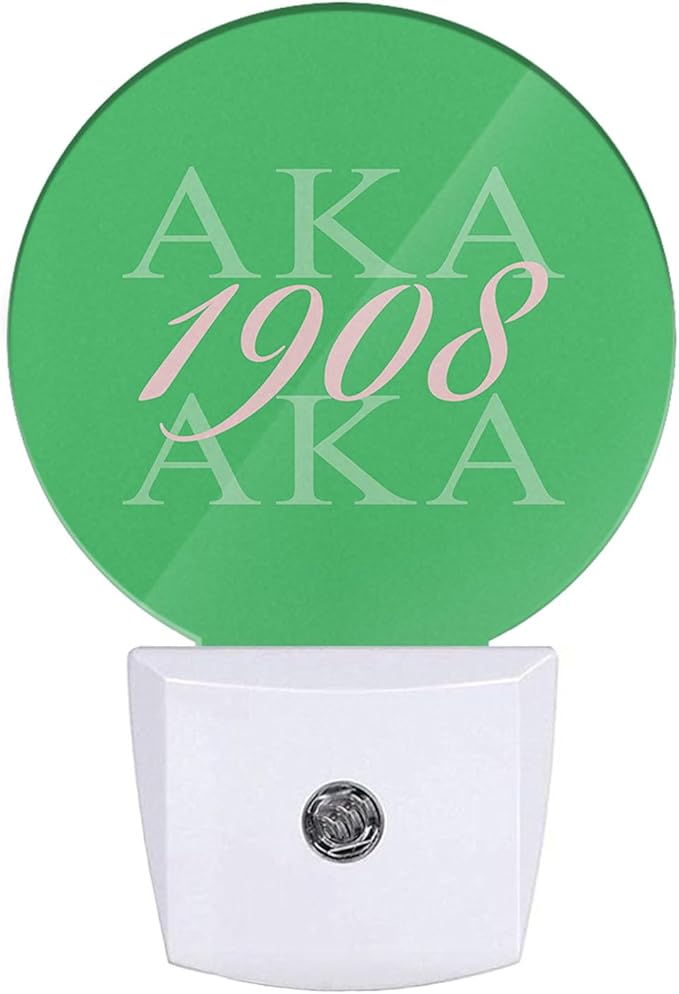 EKOBLA AKA 1908 LED Night Light Light Pink Green Simple Creative Lettering AKA Dusk to Dawn Plug-in Nightlights Auto Sensor for Home Indoor Bathroom Hallway Kitchen