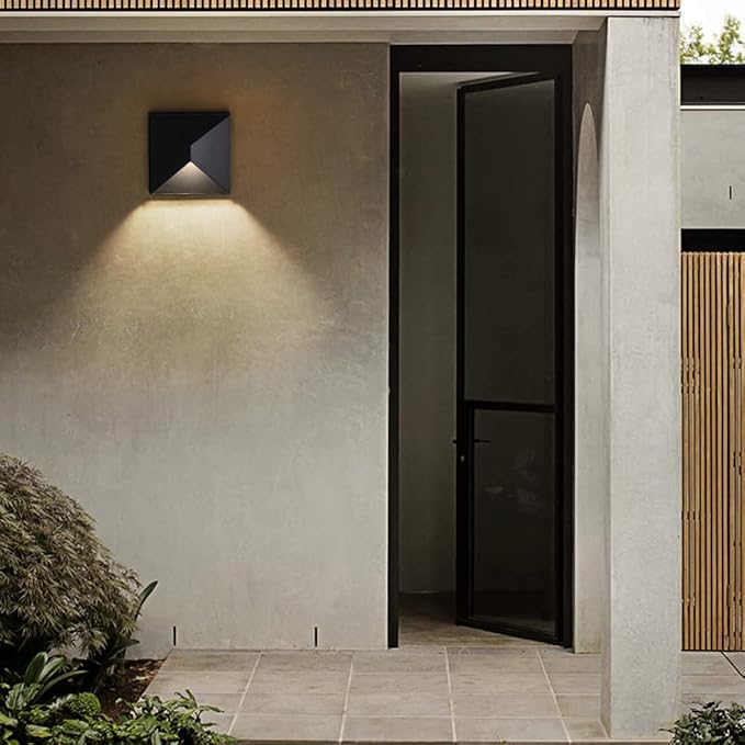 LED Outdoor Wall Light, Aluminum Outdoor Wall Sconce, 3000K/4000K/5000K Waterproof 8W Porch Lights, Aluminum Patio Wall Mount Lights Fixture for House Doorway Garage