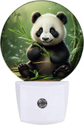 Cute Panda Night Light Animals Night Lights LED Lamp Round Plug into Wall Nightlight with Dusk to Dawn Sensor Home Hallway Stairway Kitchen Decor