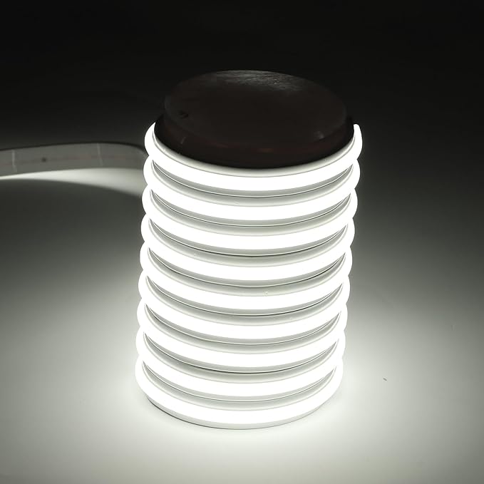 LED Strip Lights 32.8 Feet 110v LED Lights Outdoor Waterproof IP67 Adhesive Cuttable Tape Lighting with Plug 240 LEDs/m 6000K Cold White for Bedroom Kitchen Cabinet Lighting