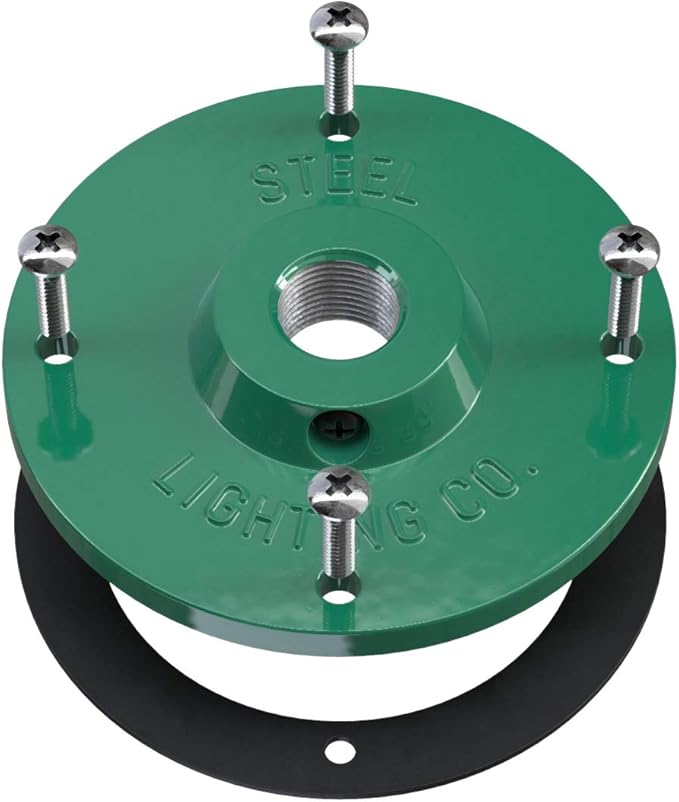 Steel Lighting Co. Topanga Barn Light | Outdoor Wall Mounted | Farmhouse Garage Light Made in America | 14 inch Dome | 23 inch Gooseneck | Green Exterior/White Interior