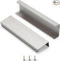 Satanga Edge Finger Tab Pull for cabinets Kitchen Concealed Drawer pulls Aluminum Flat Hidden Back Mount Door Handle for Home Pack of 6 Modern Brushed Nickel 5" Hole Center Easy Installation