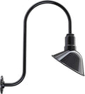 Steel Lighting Co. Venice Store Sign Light | for Outdoor Restaurant Accent Wall | 9 inch Dome | Upslope Gooseneck | Made in America | Black Exterior/White Interior