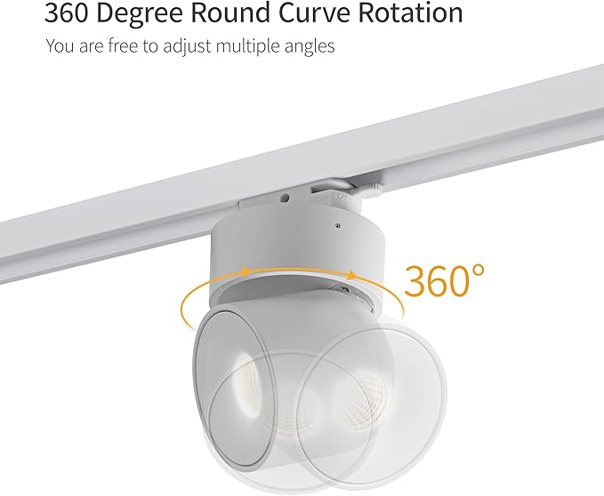Aisilan Dimmable H Track Lighting Heads - Adjustable Tilt Angle, Aluminum LED Spotlight Fixture - CRI97 7W 3000K Warm White for Hallway, Gallery, Kitchen, Living Room Display