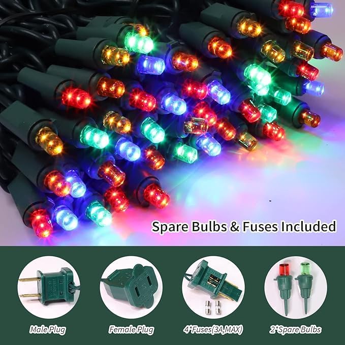 LAMPHOME 60 Count Multicolor- String Lights - LED Christmas Lights, Mini led Lights for Indoor Outdoor Home Holiday Party Wedding Independence Day Decoration