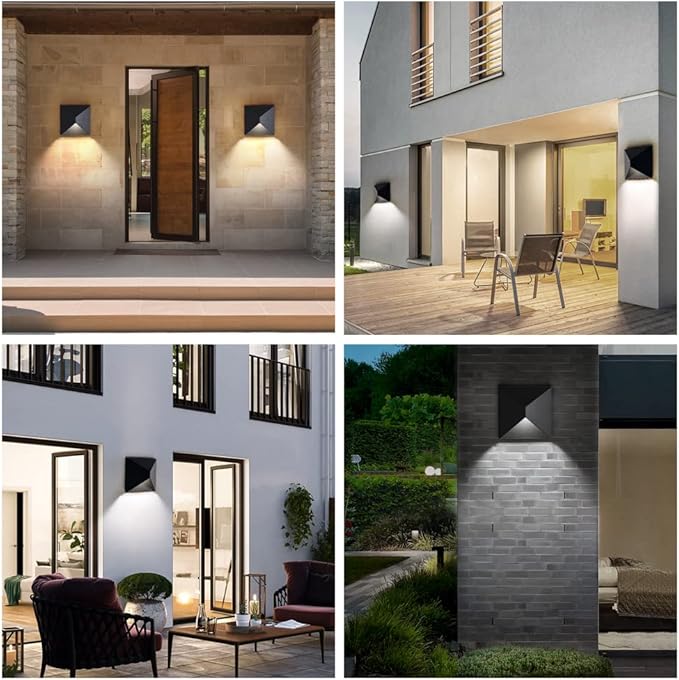 Aluminum Outdoor Sconces Wall Lighting, 8W Outdoor Wall Sconce, LED Porch Lights, Modern Outdoor Light Fixture Wall Mount, Black Wall Light Exterior for House,Enterway,Doorway