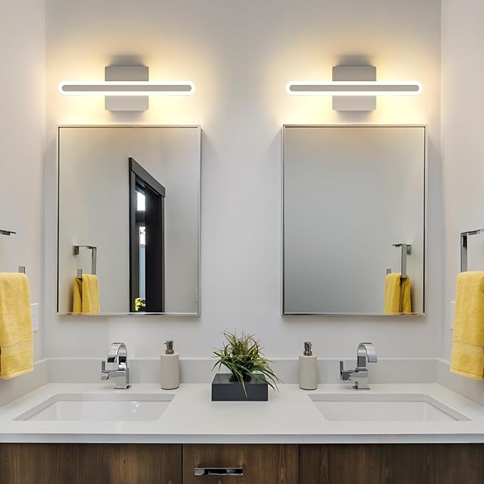 Joosenhouse 15.7 Inch Brushed Nickel Vanity Light for Bathroom – 5CCT Dimmable LED Light Bar, 16W Hardwired Mirror Light, Adjustable Brightness, Modern Bathroom Lighting