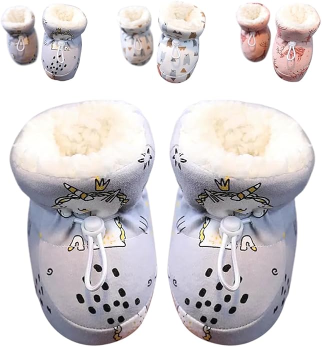 Warm Fur Baby Boots, 2024 New Warm Cozy Fleece Baby Booties, Winter Snow Anti-Slip Soft Sole Warm Sock Shoes