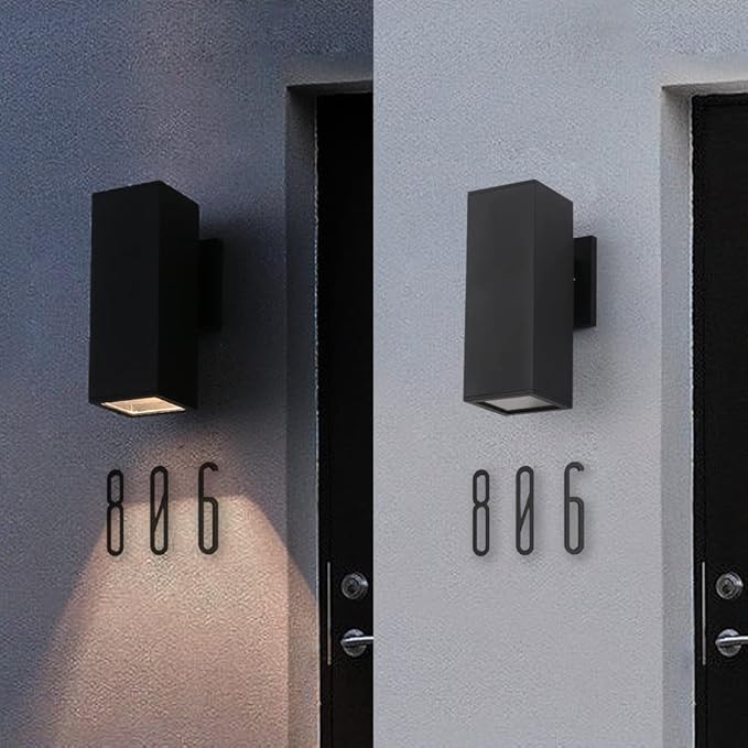 Cerdeco Aluminum Modern Outdoor Wall Sconce,10.75" Exterior Up or Down One Light Fixture Matte Black for Porch Patio Garage Light [ETL Listed]