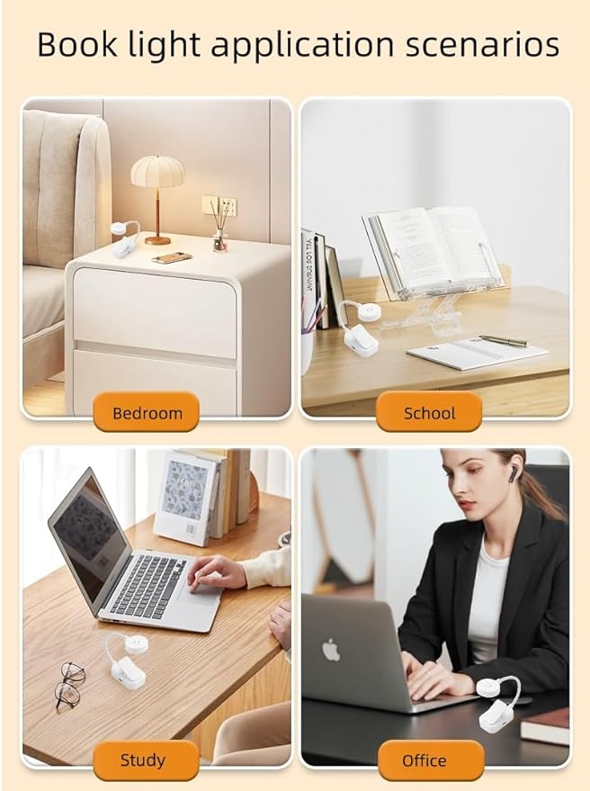 16 Pack Rechargeable Book Lights Bulk for Reading in Bed,3 Color,Adjustable Brightness,Clip on to Book Lights for Reading at Night (Multi-Colored, 16 Pack)