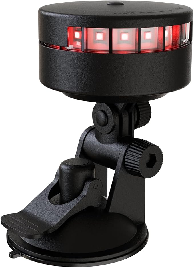 GOODSMANN Kayak Lights for Night Kayaking Portable LED Stern Light with Suction Cup Base Red & Green Lamp Battery Powered (3×AAA, Not Included)