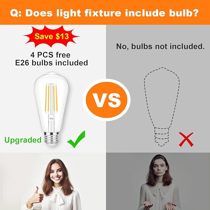 DLLT 4-Light Bathroom Light Fixtures: Nickel Modern Vanity Lights with E26 Bulbs - Clear Glass Shade Bathroom Wall Lamp for Mirror Kitchen Living Room Hallway Cabinet Porch