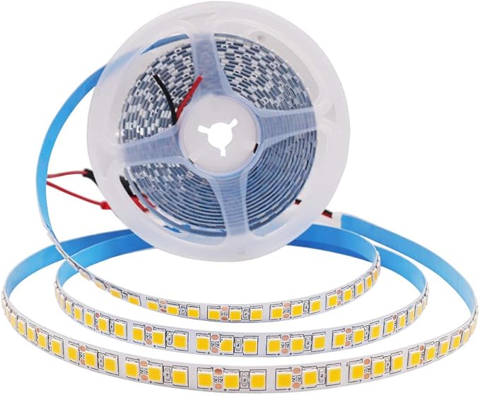 LED Light Strip, 16.4ft 600 Units SMD 5054 LEDs(5050 Upgraded), 16000LM Cold White 6500K 12V DC Waterproof IP65 Light Strips, LED Ribbon, DIY Christmas Home Kitchen Indoor Party Decoration