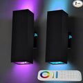 Up and Down Lights Outdoor Wall Lights, RGB LED Dusk to Dawn Outdoor Lighting, IP56 Black Aluminum Anti Rust Waterproof Outdoor Light Fixtures Wall Mount for House Front Door Porch Patio