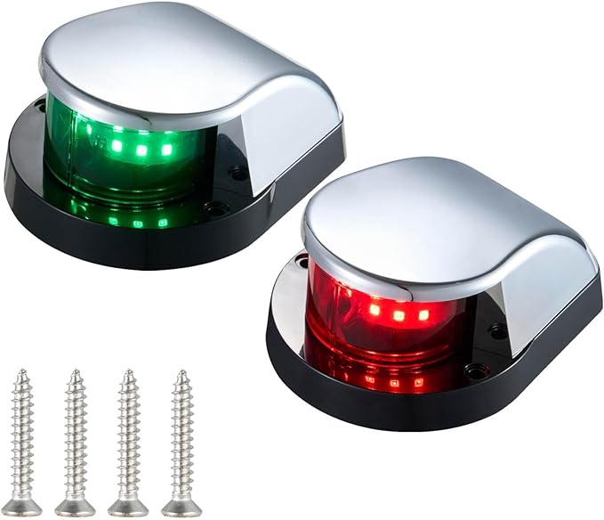 CZC AUTO Boat Navigation Lights, Red and Green Led Bow Lights, IP67 Waterproof Marine Navigation Lights for Pontoon, Yacht, and Small Boats
