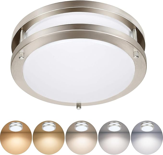 Drosbey 36W Dimmable LED Ceiling Light Fixture, Flush Mount Ceiling Lights for Kitchen, Bathroom, Bedroom, Hallway, 2700K/3000K/3500K/4000K/5000K Adjustable, 400W Equivalent, UL Listed