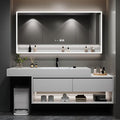 36in Luxury Bathroom Vanity with Sink - Modern Bathroom Vanity Wash Set, Suspended Bathroom Cabinet, Smart Defogging & Led Lighting | Wall-Mounted Storage with 2 Drawers
