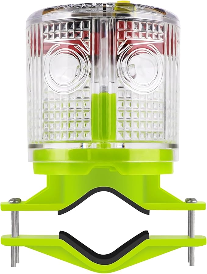 Aolyty Solar Strobe Warning Light IP54 Waterproof LED Flashing Safety Light Bright Warning Lamp Outdoor with Switch for Construction Traffic Dock Marine Beacon Road Signs (White)