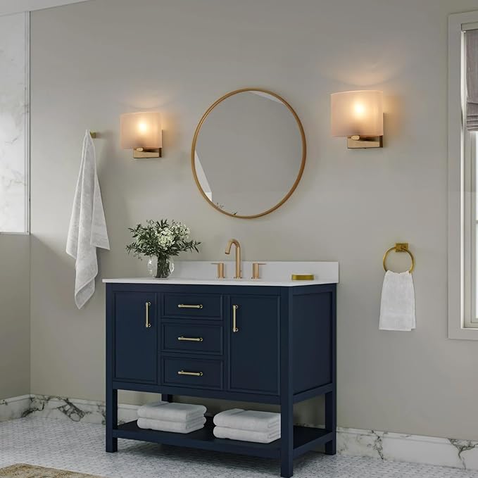 Hardwired Wall Sconces, Modern Acrylic Shade Wall Light Fixture, Gold Walls Mounted Lamp with Ceramic Lamp Holder, Classic E26 Bulb Walls Lighting for Bedroom, Living Room, Hallway 【No Bulb Included】