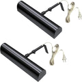 Royal Designs, Inc. Plug-in Picture Light, Gallery Lighting, 12 ft Cord with in-Line Hi/Low/Off Switch, PLP-2012-12-BLK-2, Black, 12.75 Inches, Pack of 2