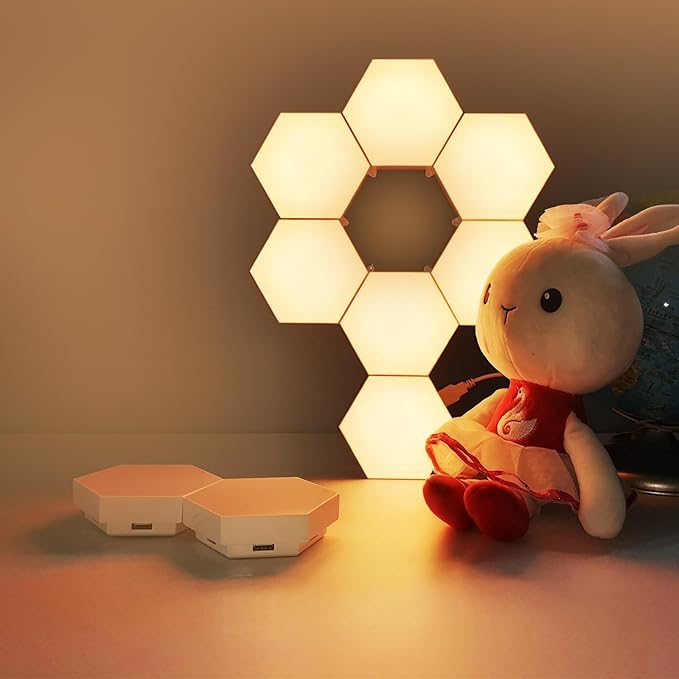 Remote control and touch control hexagon panels for gaming room setups and kids play lamps night lights with LED light sources mainy used in door for home decoration and holiday decoration lights (9)
