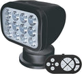 SEAFLO 360° Rotating Remote Control LED Searchlight, 10-30V, Auto-Reset, IP66 Waterproof, Marine Spotlight for Boats, Truck, Vehicles, CE & Rohs Certified (Wireless Remote/Black//Warm Light 2700K)
