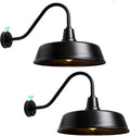 Outdoor Gooseneck Barn Light - Exterior Fixture Sconce Wall Light for Farmhouse, Dusk to Dawn Sensor Front Door Porch Garage Patio Lighting (21 inch（2 PCS）)